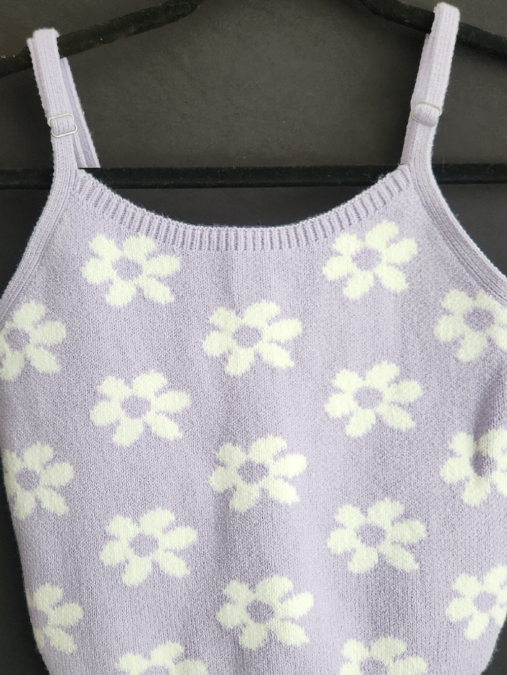 Holister Lavender Daisy Knit Crop Tank